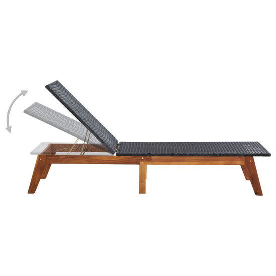 Ligbed poly rattan en massief acaciahout MeubelReus