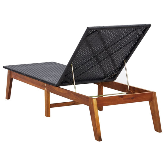 Ligbed poly rattan en massief acaciahout MeubelReus