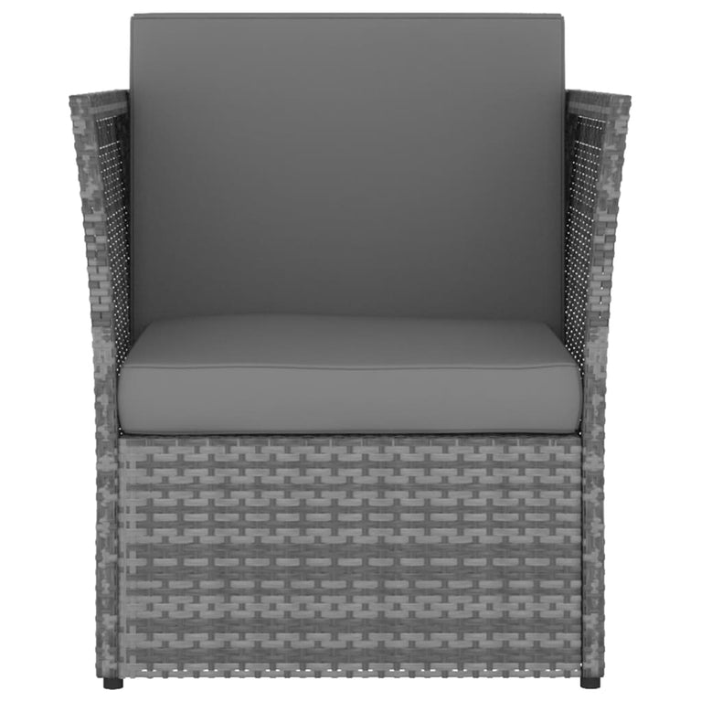 Tuinstoel met voetenbank poly rattan antracietkleurig MeubelReus