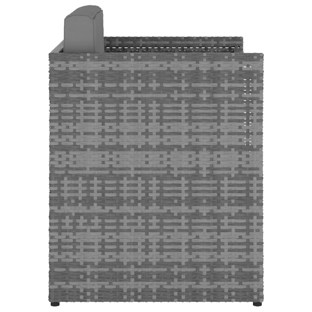 Tuinstoel met voetenbank poly rattan antracietkleurig MeubelReus