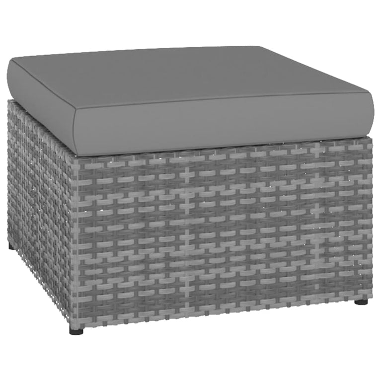 Tuinstoel met voetenbank poly rattan antracietkleurig MeubelReus