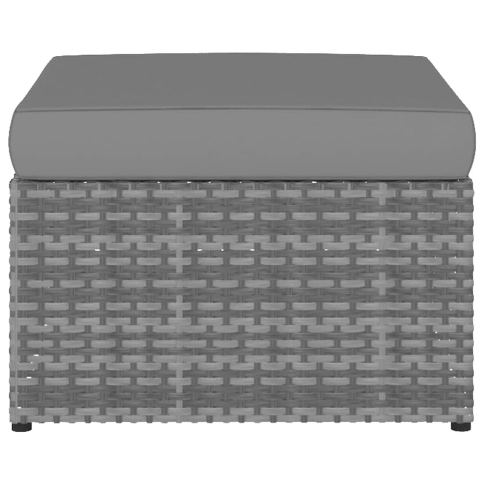 Tuinstoel met voetenbank poly rattan antracietkleurig MeubelReus