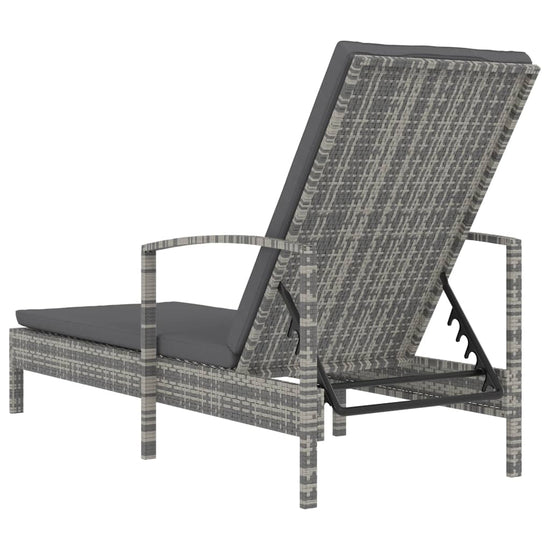Ligbed met armleuningen poly rattan grijs MeubelReus
