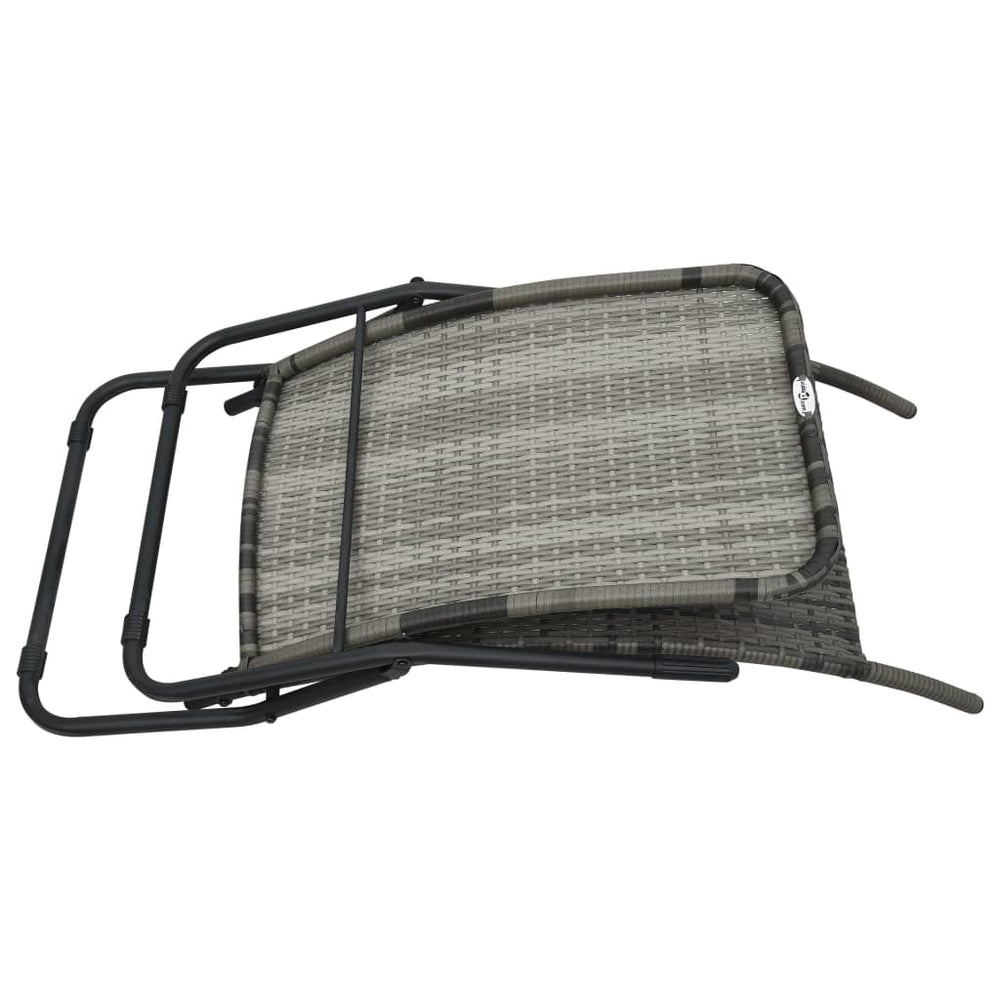 Ligbed inklapbaar poly rattan grijs MeubelReus
