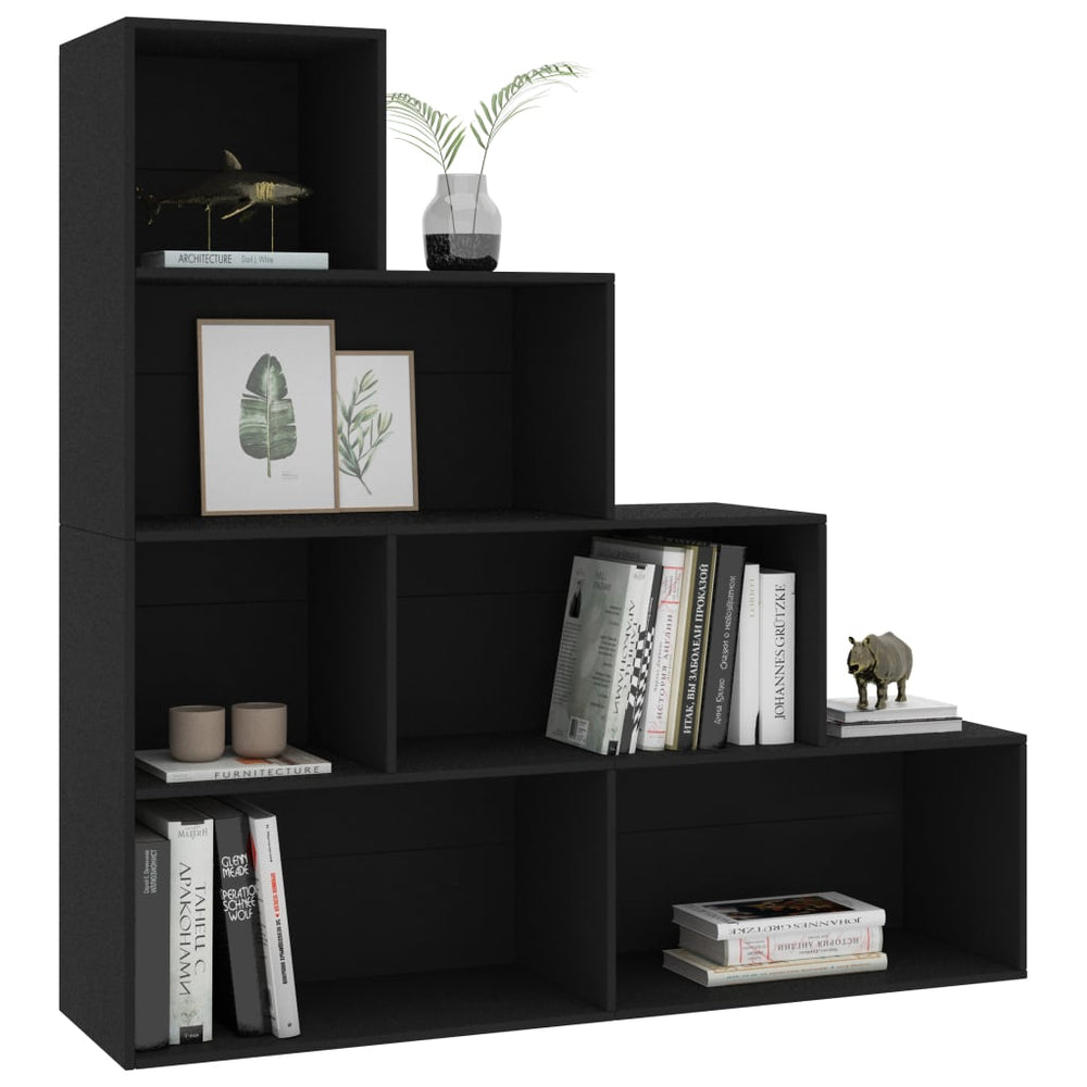 Boekenkast/kamerscherm 155x24x160 cm bewerkt hout zwart MeubelReus