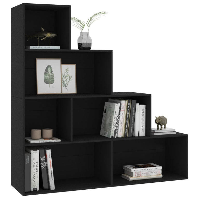 Boekenkast/kamerscherm 155x24x160 cm bewerkt hout zwart MeubelReus