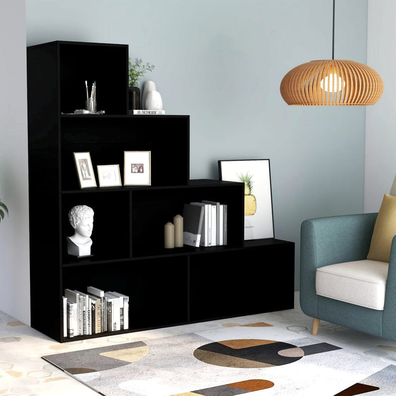 Boekenkast/kamerscherm 155x24x160 cm bewerkt hout zwart MeubelReus