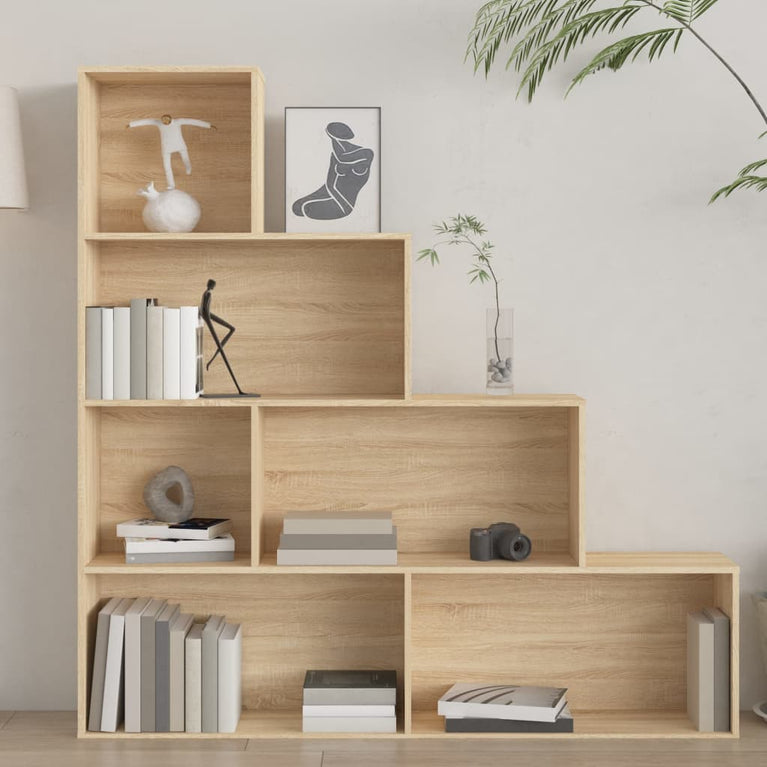 Boekenkast/kamerscherm 155x24x160 cm bewerkt hout sonoma eiken MeubelReus
