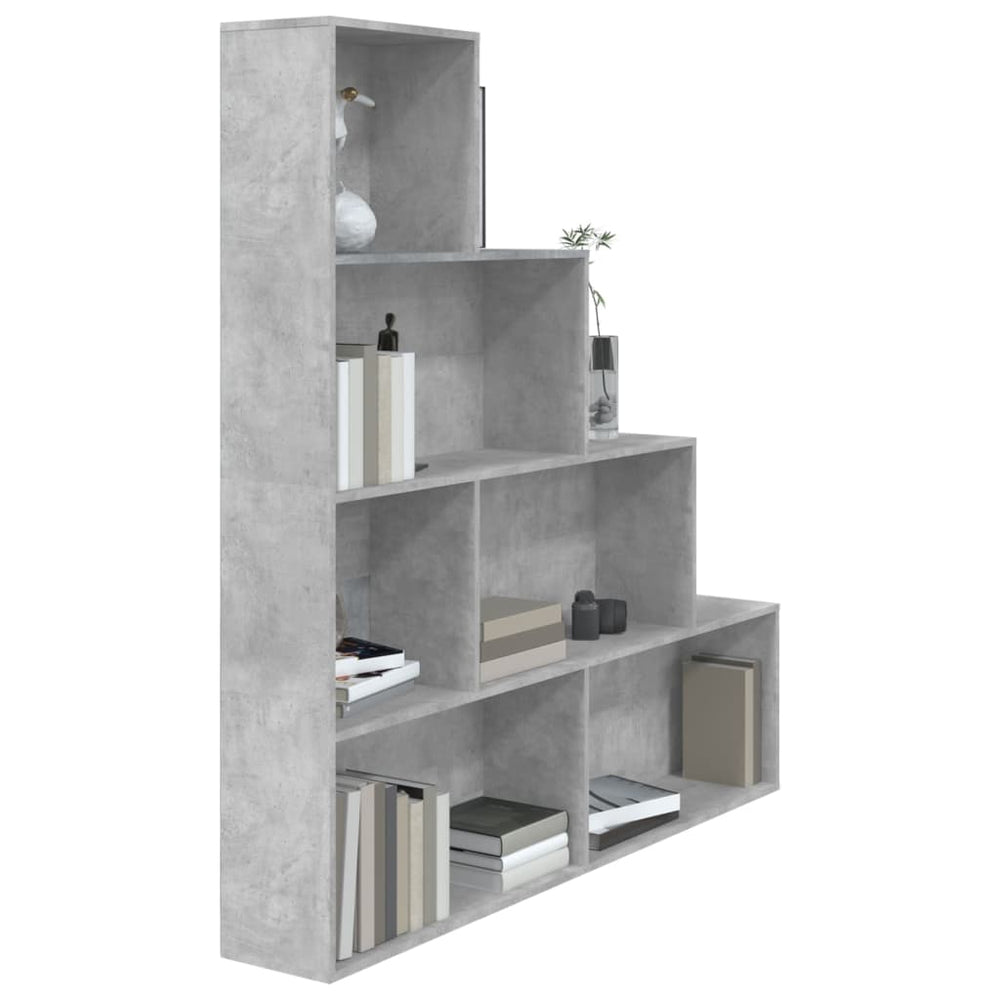 Boekenkast/kamerscherm 155x24x160 cm bewerkt hout betongrijs MeubelReus