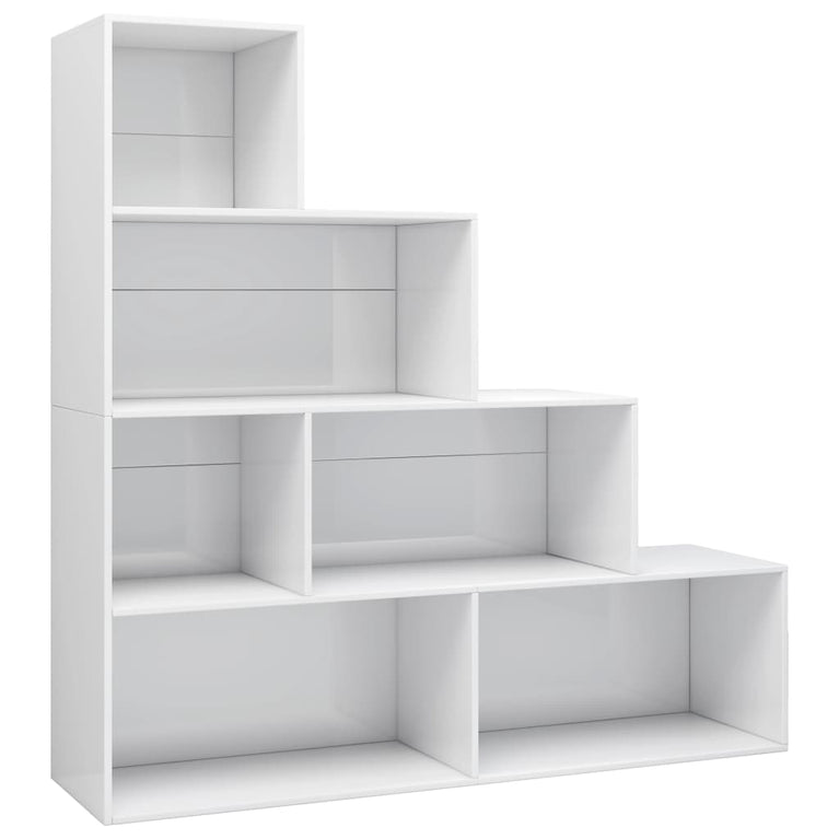Boekenkast/kamerscherm 155x24x160 cm bewerkt hout hoogglans wit MeubelReus