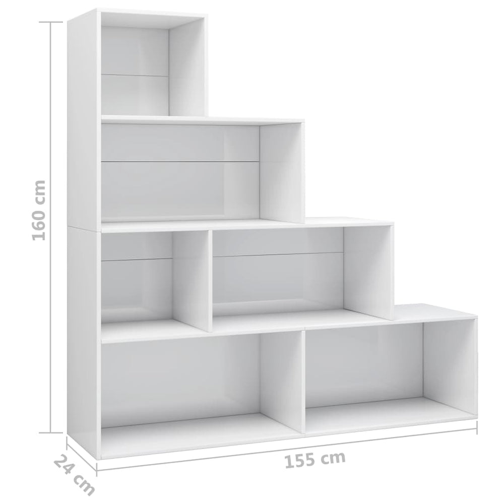 Boekenkast/kamerscherm 155x24x160 cm bewerkt hout hoogglans wit MeubelReus