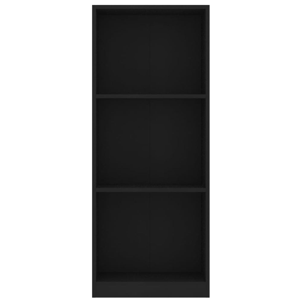 Boekenkast met 3 schappen 40x24x108 cm bewerkt hout zwart MeubelReus