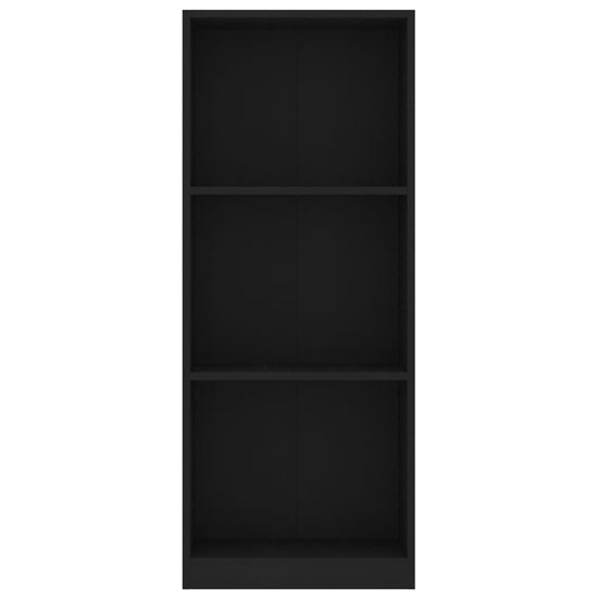 Boekenkast met 3 schappen 40x24x108 cm bewerkt hout zwart MeubelReus