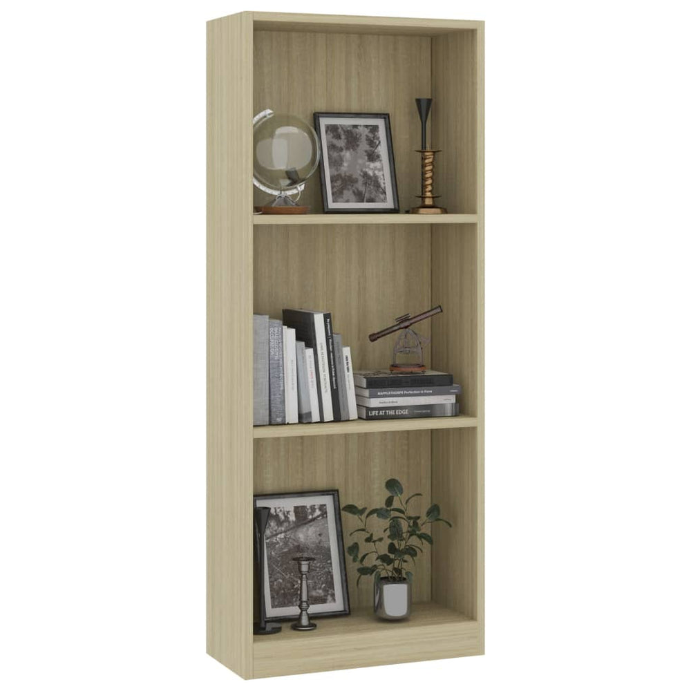 Boekenkast met 3 schappen 40x24x108 cm bewerkt hout sonoma eik MeubelReus