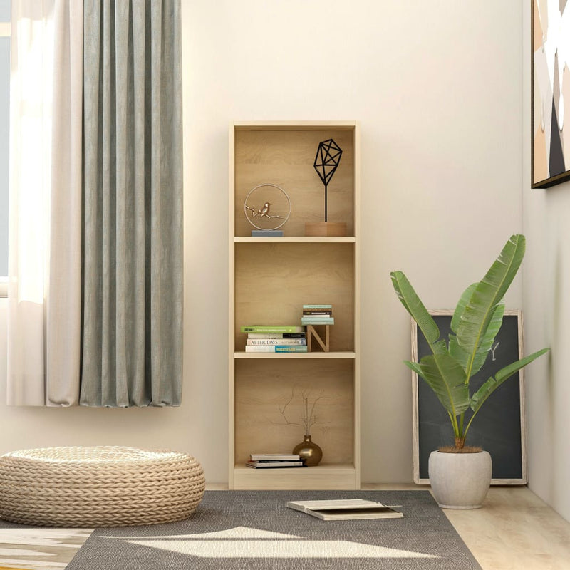 Boekenkast met 3 schappen 40x24x108 cm bewerkt hout sonoma eik MeubelReus