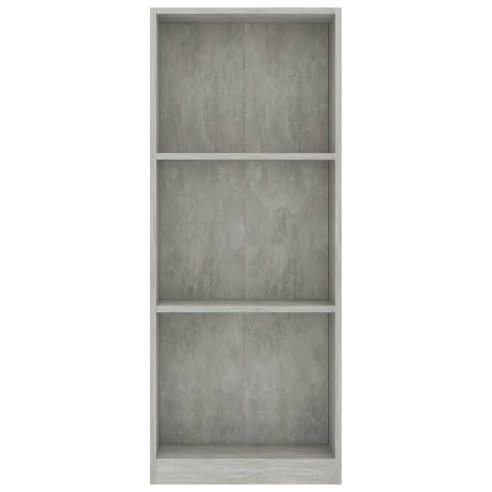 Boekenkast met 3 schappen 40x24x108 cm bewerkt hout betongrijs MeubelReus