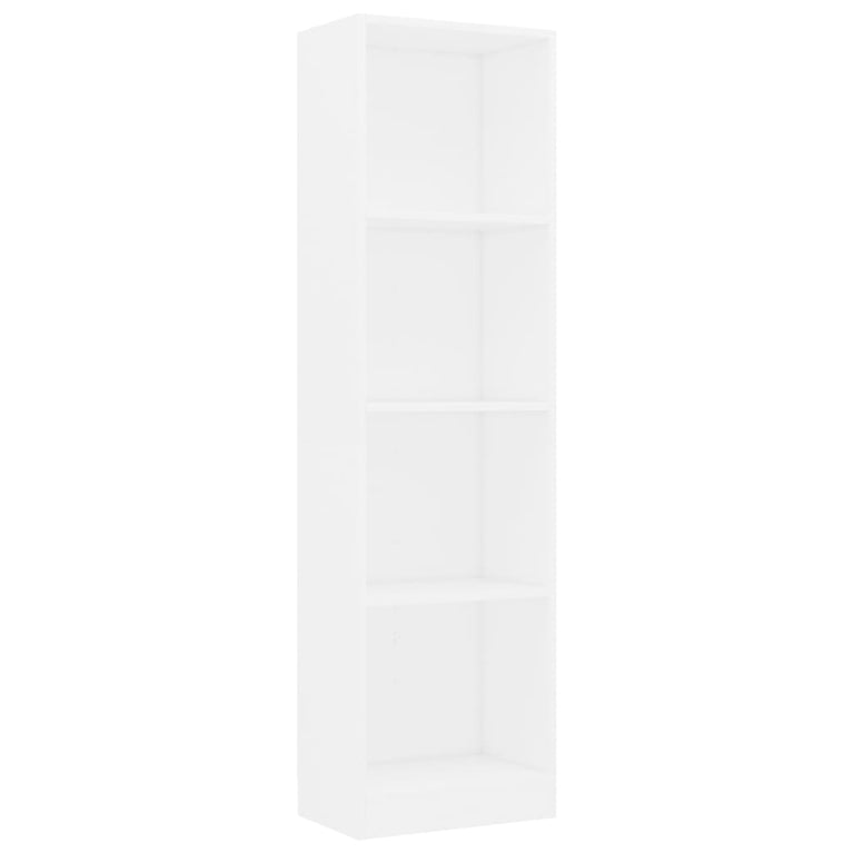 Boekenkast met 4 schappen 40x24x142 cm bewerkt hout wit MeubelReus