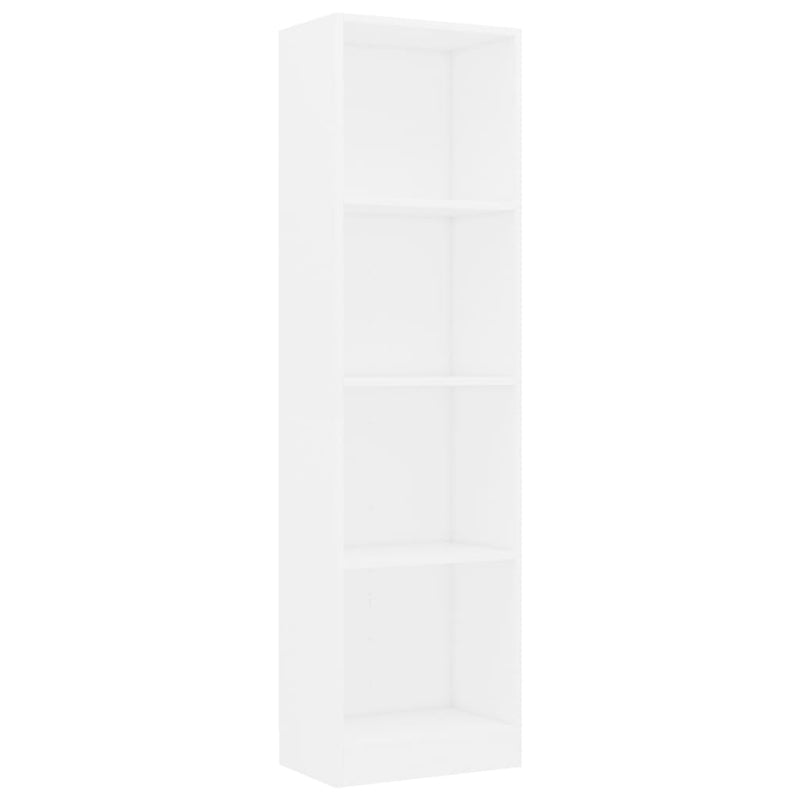 Boekenkast met 4 schappen 40x24x142 cm bewerkt hout wit MeubelReus