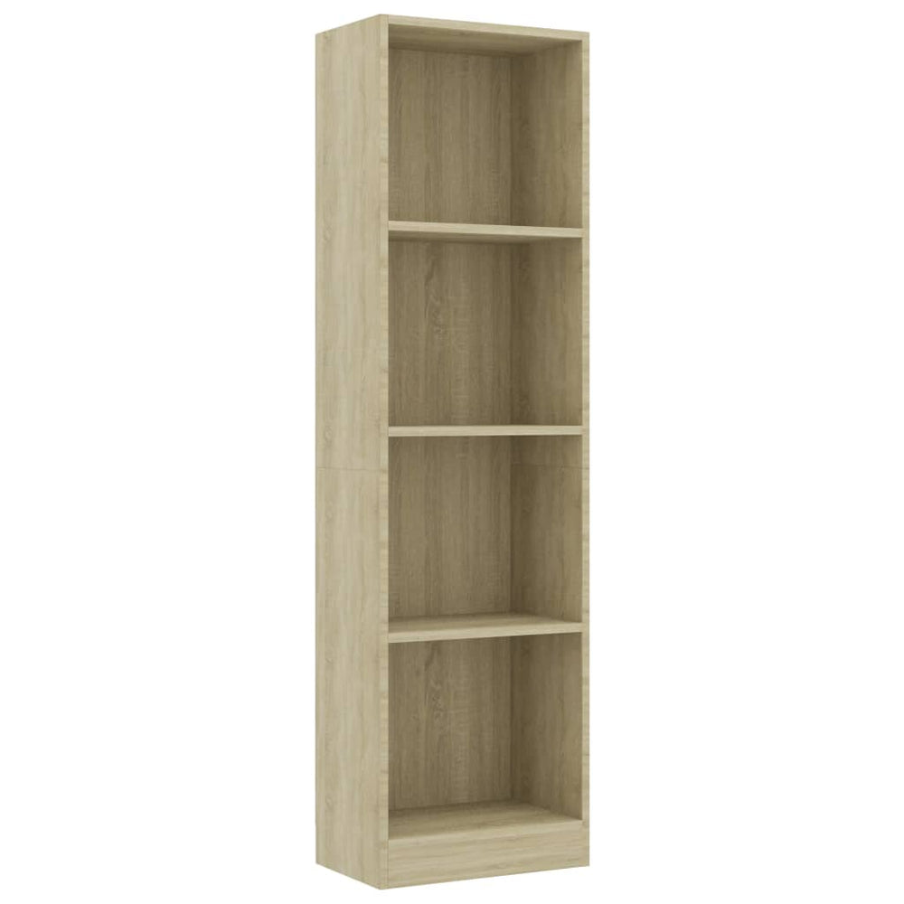 Boekenkast met 4 schappen 40x24x142 cm bewerkt hout sonoma eik MeubelReus
