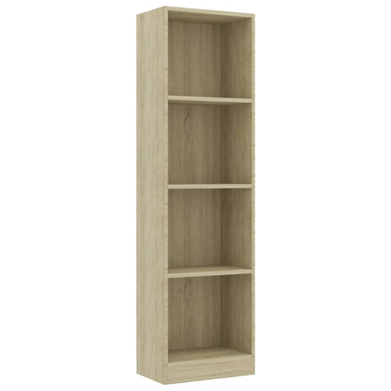Boekenkast met 4 schappen 40x24x142 cm bewerkt hout sonoma eik MeubelReus