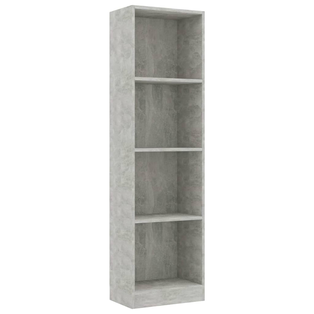 Boekenkast met 4 schappen 40x24x142 cm bewerkt hout betongrijs MeubelReus