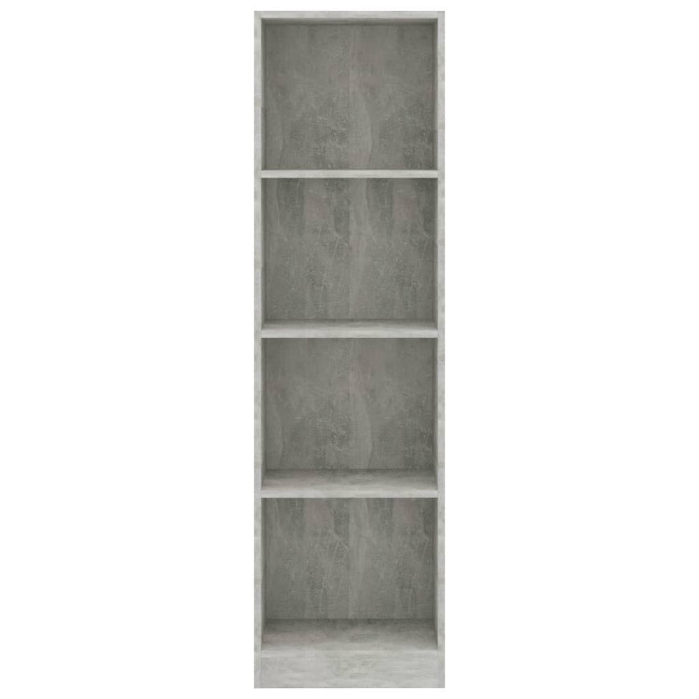 Boekenkast met 4 schappen 40x24x142 cm bewerkt hout betongrijs MeubelReus