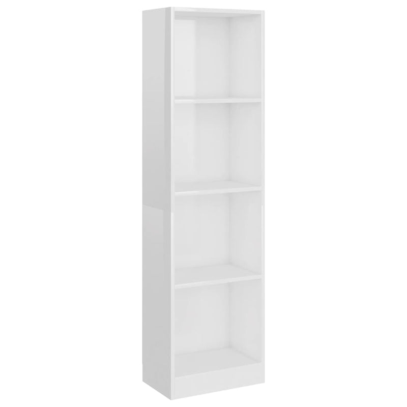 Boekenkast met 4 schappen 40x24x142 cm spaanplaat hoogglans wit MeubelReus