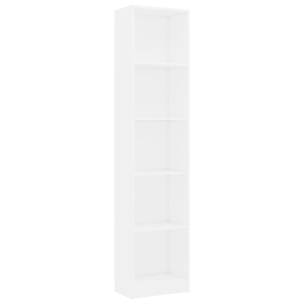 Boekenkast met 5 schappen 40x24x175 cm bewerkt hout wit MeubelReus