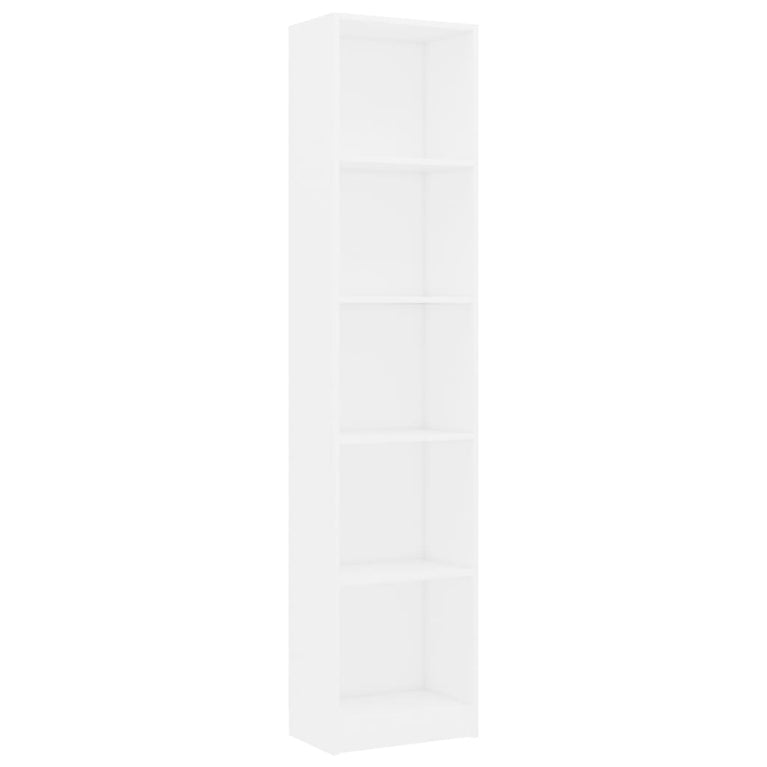 Boekenkast met 5 schappen 40x24x175 cm bewerkt hout wit MeubelReus