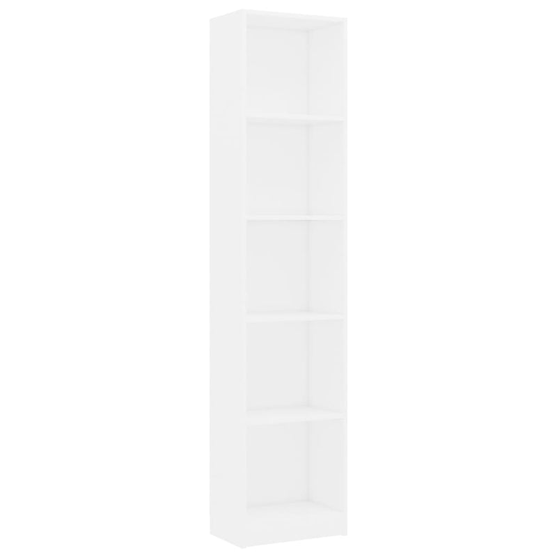 Boekenkast met 5 schappen 40x24x175 cm bewerkt hout wit MeubelReus