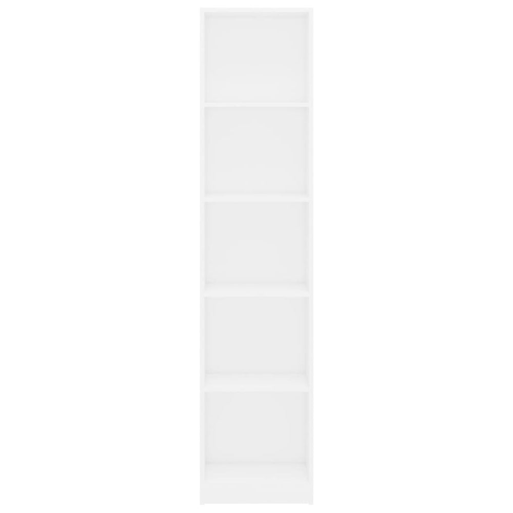Boekenkast met 5 schappen 40x24x175 cm bewerkt hout wit MeubelReus