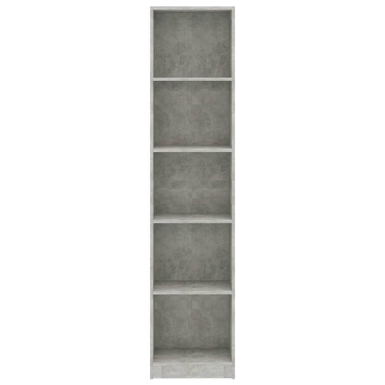 Boekenkast met 5 schappen 40x24x175 cm bewerkt hout betongrijs MeubelReus