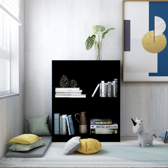 Boekenkast 60x24x74,5 cm bewerkt hout zwart MeubelReus