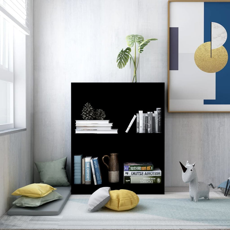 Boekenkast 60x24x74,5 cm bewerkt hout zwart MeubelReus