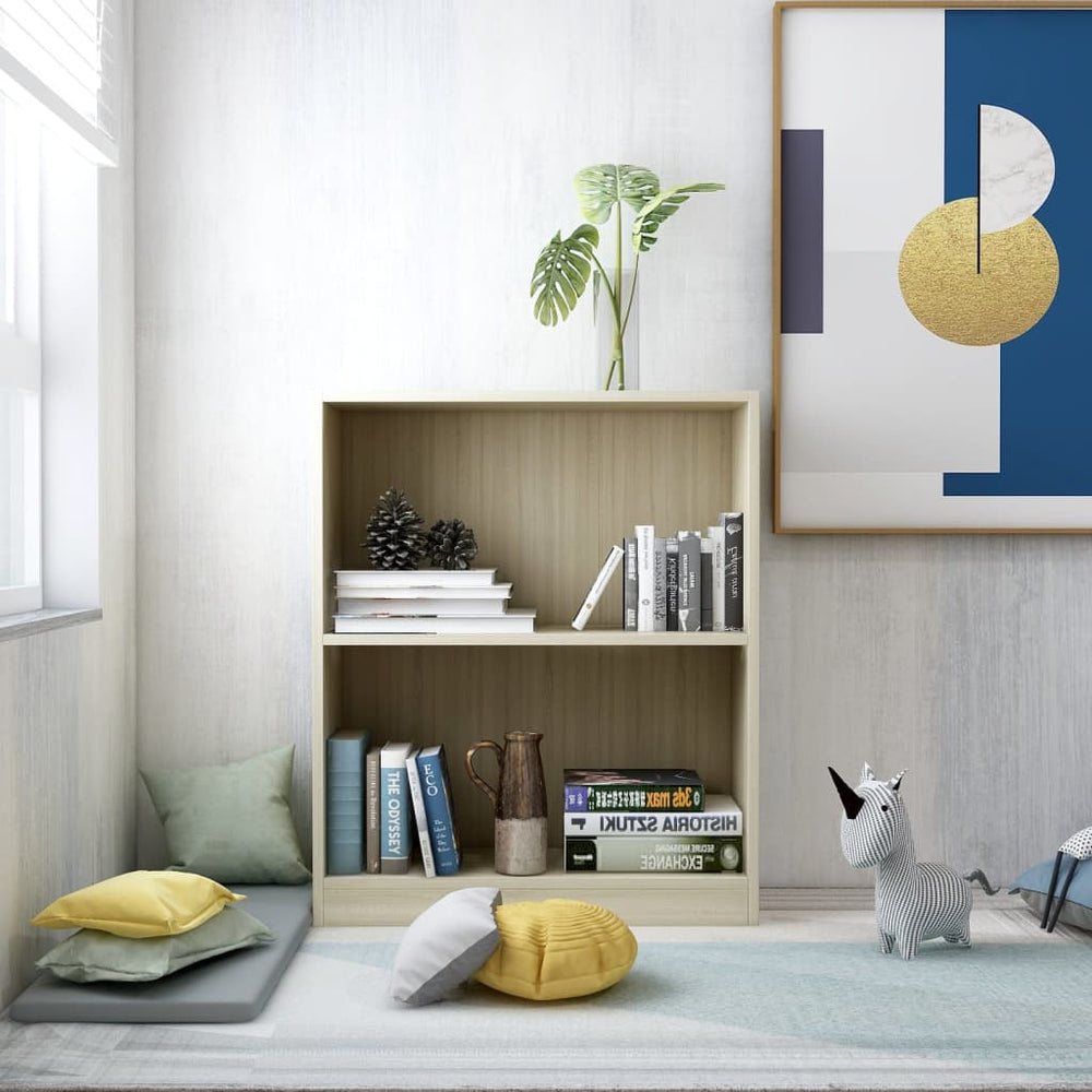 Boekenkast 60x24x74,5 cm bewerkt hout sonoma eikenkleurig MeubelReus