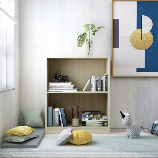 Boekenkast 60x24x74,5 cm bewerkt hout sonoma eikenkleurig MeubelReus