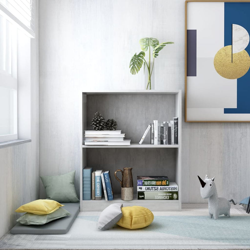Boekenkast 60x24x74,5 cm bewerkt hout betongrijs MeubelReus