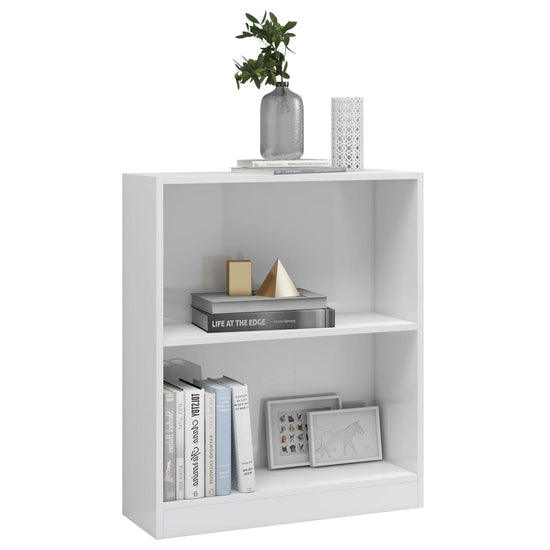 Boekenkast 60x24x74,5 cm bewerkt hout hoogglans wit MeubelReus
