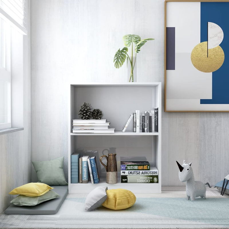 Boekenkast 60x24x74,5 cm bewerkt hout hoogglans wit MeubelReus