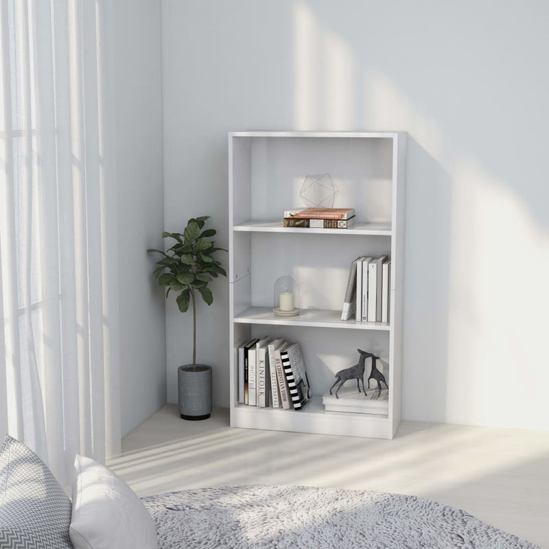 Boekenkast met 3 schappen 60x24x109 cm bewerkt hout wit MeubelReus
