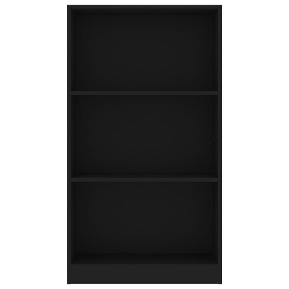 Boekenkast met 3 schappen 60x24x109 cm bewerkt hout zwart MeubelReus