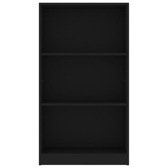 Boekenkast met 3 schappen 60x24x109 cm bewerkt hout zwart MeubelReus