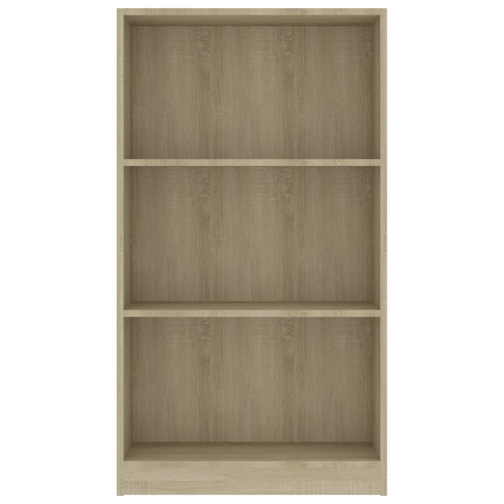 Boekenkast met 3 schappen 60x24x109 cm bewerkt hout sonoma eik MeubelReus
