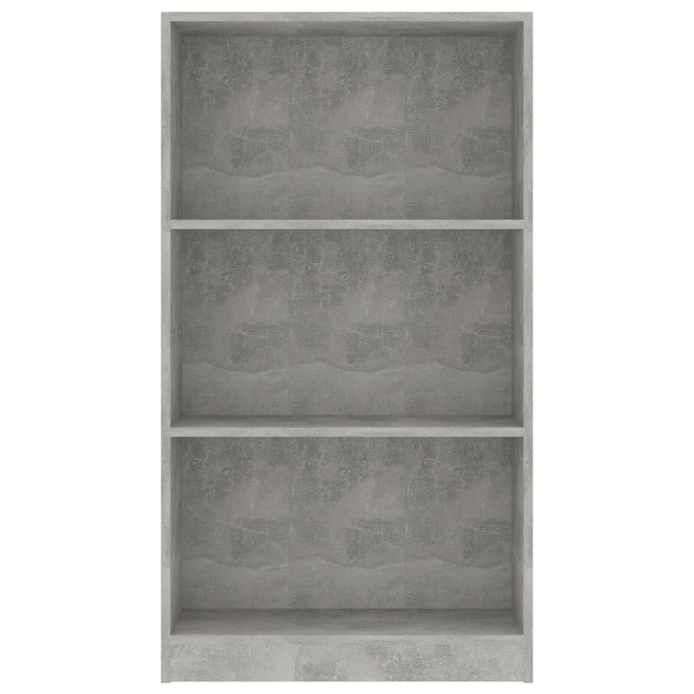 Boekenkast met 3 schappen 60x24x109 cm bewerkt hout betongrijs MeubelReus