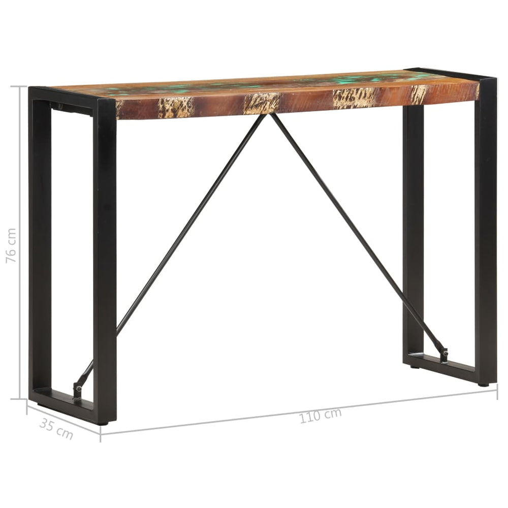 Wandtafel 110x35x76 cm massief gerecycled hout MeubelReus