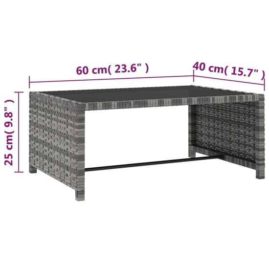 Ligbedden 2 st met tafel poly rattan grijs MeubelReus