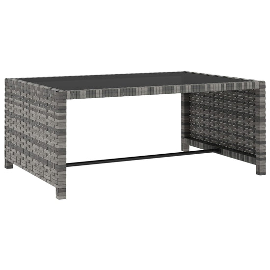 Ligbedden 2 st met tafel poly rattan grijs MeubelReus