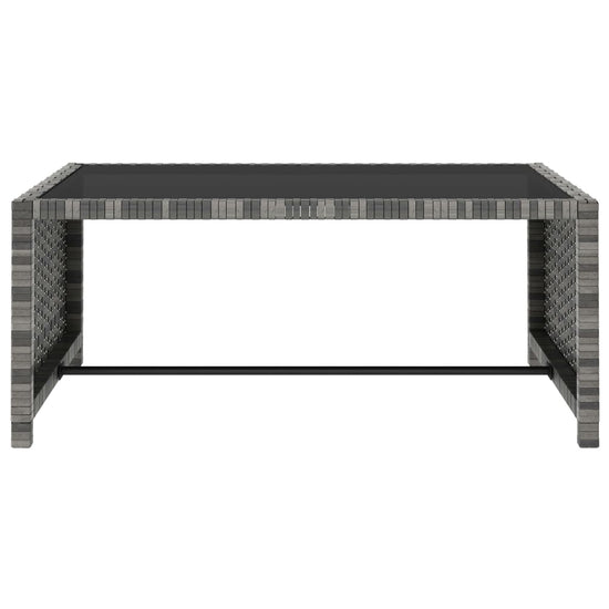 Ligbedden 2 st met tafel poly rattan grijs MeubelReus
