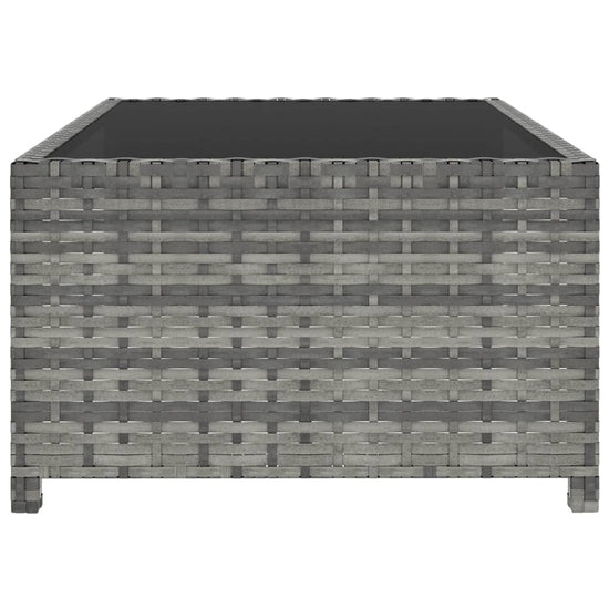 Ligbedden 2 st met tafel poly rattan grijs MeubelReus