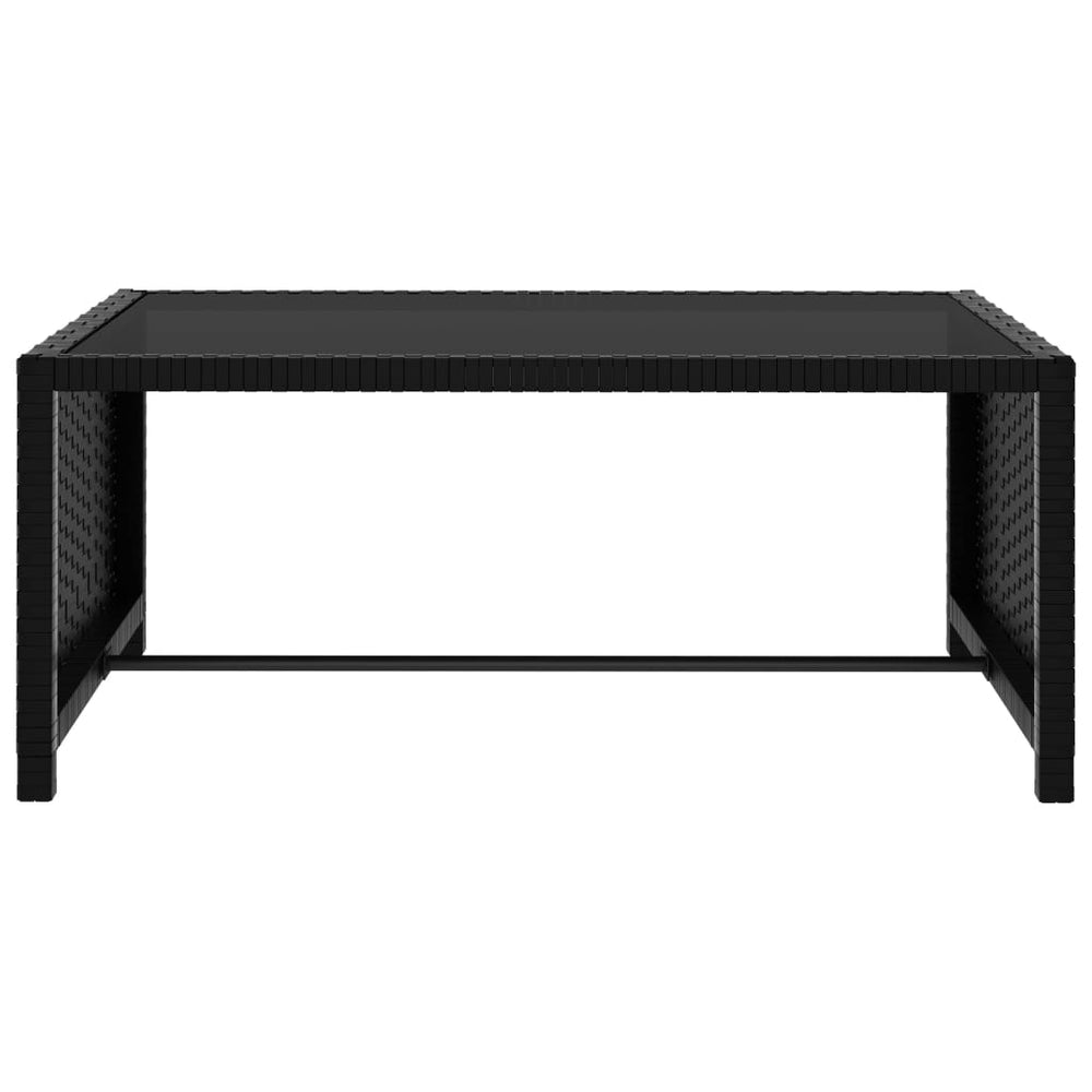 Ligbedden 2 st met tafel poly rattan zwart MeubelReus